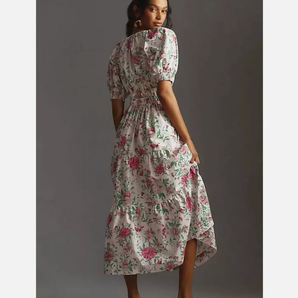 Anthropologie The Somerset Maxi Dress Puff-Sleeve Floral Cottagecore XL NWT - Picture 2 of 6